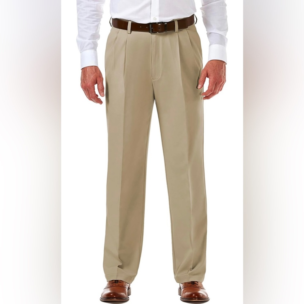 NWT Haggar Men's Cool 18 Pro Classic Fit Pleat Front Pant Size 32x30
